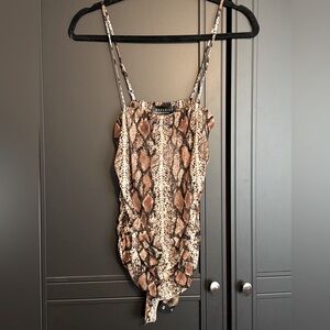NWT Maverick Snake Print Mesh Bodysuit